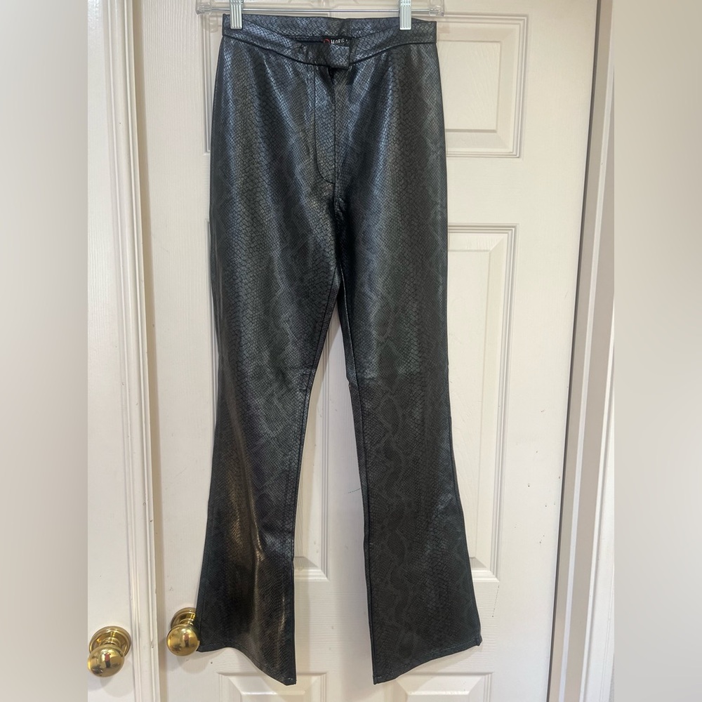 VNTG Y2k Morgan De Toi Faux Leather Black‎ Snake Skin Straight Leg Pants Small